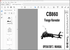 Gehl Forage Harvester CB860 SN 9300 and Before Operators Manual 904075A – PDF DOWNLOAD