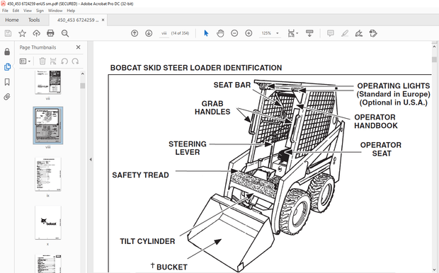 Bobcat 450 453 Loader Service Manual 6724259 (6-12) - PDF DOWNLPOAD
