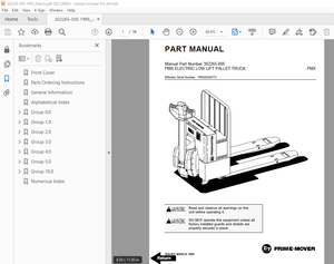 BT Prime-Mover PMX Electric Low Lift Pallet Truck Parts Manual - PDF DOWNLOAD