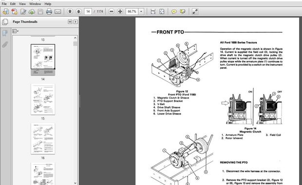 New Holland Ford 1100, 1200, 1300, 1500, 1700, 1900 Tractor Supplement Service Manual (40130040) New