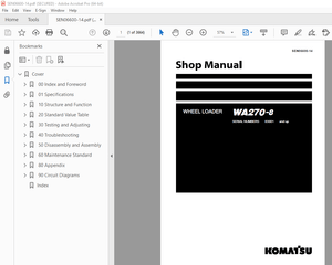  Komatsu WA270-8 Wheel Loader Service Repair Workshop Manual - PDF DOWNLOAD 