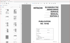 Hitachi EH1600 EH1700 360ND 350HD Dump Truck Service Manual (10192) PDF DOWNLOAD