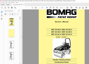 Bomag BW 100 AD-4 BW 100 AC-4 BW 120 AD-4 BW 125 AD-4 BW 120 AC-4 BW 125 AC-4 Roller Service Manual