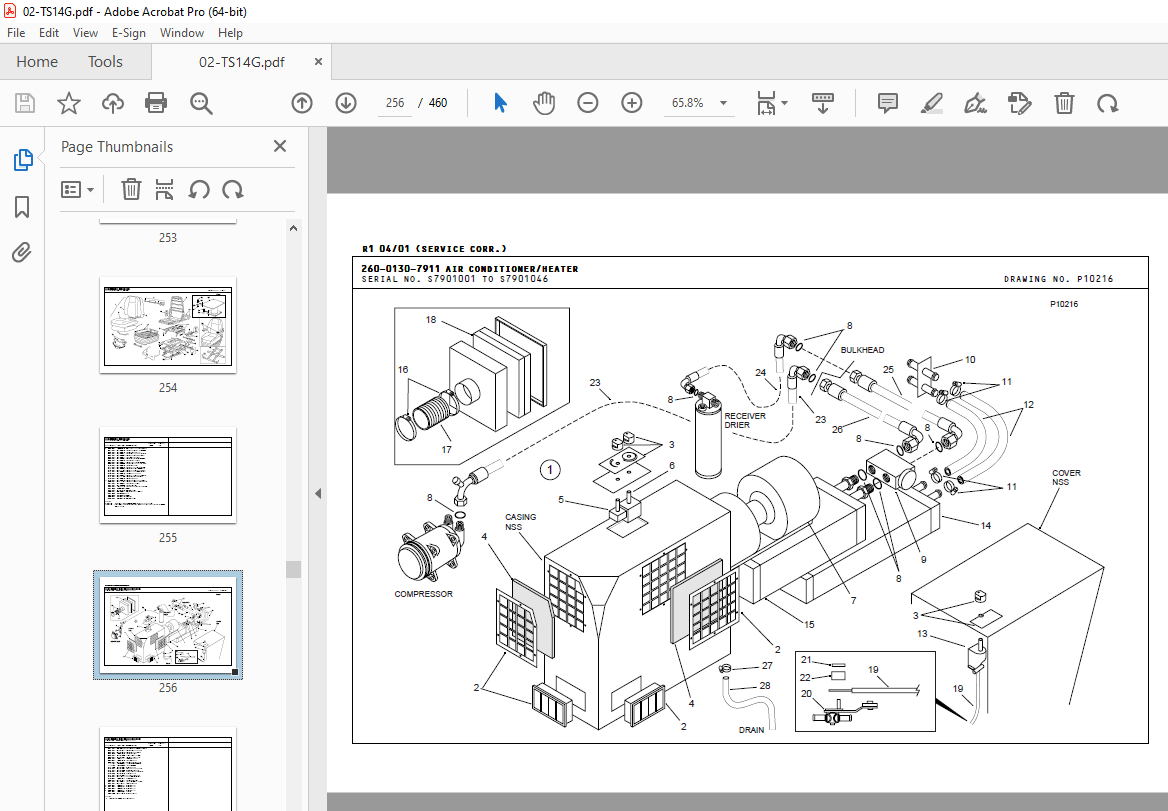 Terex TS14G Overhung Scraper (Detroit Diesel Series 40E Powered) Parts