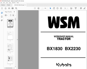 Kubota BX1830 BX2230 Tractor Workshop Manual – PDF DOWNLOAD