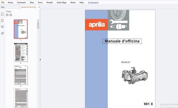 Aprilia 125/150 2T 2000 2001 Manuale d&#x27;officina - PDF DOWNLOAD