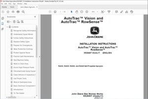 John Deere R4023, R4030, R4038, and R4045 Self-Propelled Sprayers Installation Instructions Manual 
