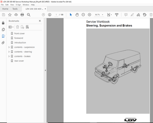LDV Truck 200 300 400 Steering Suspension &amp; Brakes Service Manual - PDF DOWNLOAD 