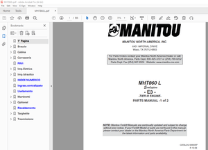 Manitou Forklift MHT860 L Tier III Engine Parts Manual – PDF DOWNLOAD