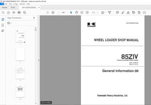 Kawasaki 85ZIV Wheel Loader NISSAN PE6T34 Engine Shop Manual - PDF DOWNLOAD