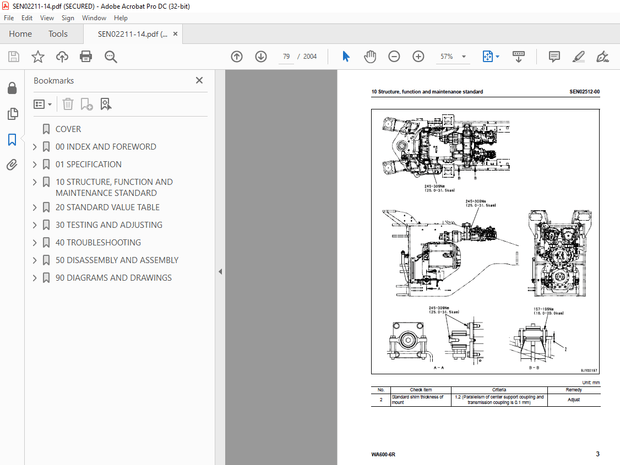 Komatsu Wheel Loader WA600-6R Shop Manual SEN02211-14 - PDF DOWNLOAD