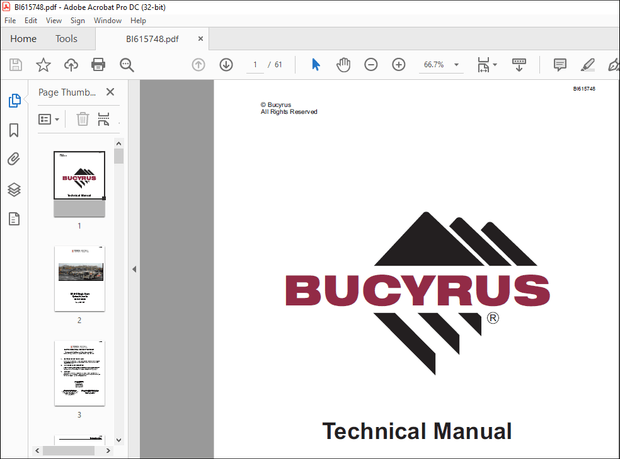 CAT Bucyrus MK4HE Single Boom Hydraulic Jumbo Operator Manual SN S07-4525 – PDF DOWNLOAD