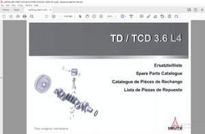 Ammann Deutz TD 3.6 L4/TCD 3.6 L4 Spare Parts Catalogue PDF