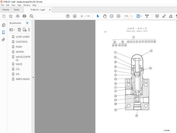 Hitachi UH50 UH801 Equipment Components Parts List Manual(P180-E1-1) – PDF DOWNLOAD