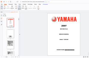 Yamaha YZFR1W 2007 Motorcycle Service Manual - PDF DOWNLOAD