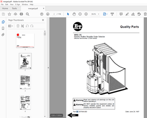BT Prime-Mover WSX-OS Electric Walkie Straddle Order Selector Parts Manual - PDF DOWNLOAD