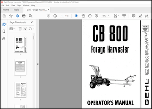 Gehl Forage Harvester CB800 Operators Manual 902207A – PDF DOWNLOAD