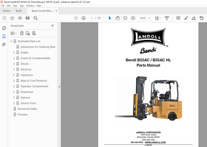 Landoll Bendi Forklift B55AC/B55AC HL Parts Manual F-956-0401 – PDF DOWNLOAD
