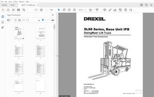 DREXEL SL88 Series, Base Unit IPB SwingMast Lift Truck Parts Manual 16027-14 – PDF DOWNLOAD