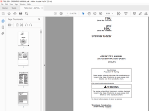 John Deere 750J and 850J CRAWLER DOZER OPERATOR’S MANUAL - PDF DOWNLOAD
