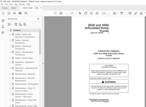 John Deere 250D &amp; 300D Articulated Dump Trucks Operator&#x27;s Manual OMT224115 - PDF DOWNLOAD