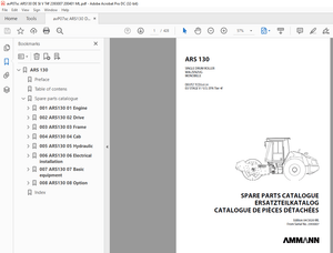 Ammann ARS 130 Single Drum Roller Parts Catalogue Manual 2393007 PDF