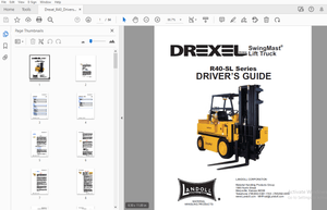 Drexel R40-SL Series SwingMast Lift Truck Driver’s Guide Manual_1417070 – PDF DOWNLOAD
