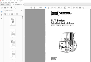 Drexel SLT Series SwingMast Fork Lift Truck Service and Parts Maintenance Manual  - PDF DOWNLOAD