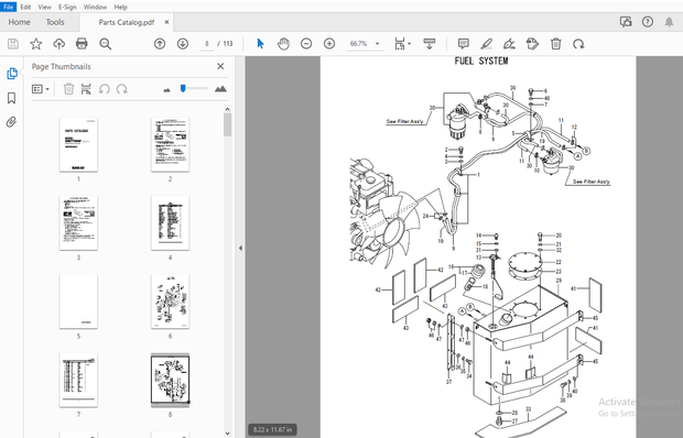 Sakai Vibrating Roller SW770HF Engine Isuzu Parts Manual – PDF