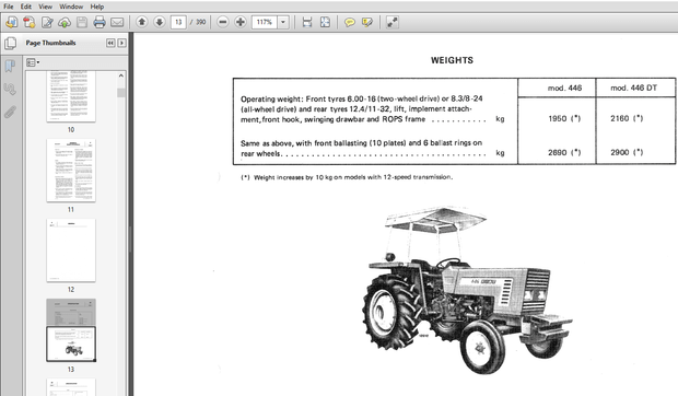 New Holland Fiat 446, 446DT Service Repair Manual (06910073R0) New Holland Fiat 446