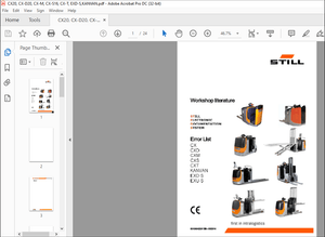STILL STED forklift Error List CX CXD CXM CXS CXT KANVAN EXD-S EXU-S Workshop Manual- PDF DOWNLOAD