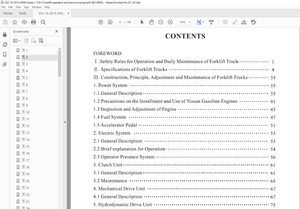 Heli H2000 Series 1-3.5T Counterbalanced Forklift Engine Operation &amp; Service Manual –  PDF DOWNLOAD