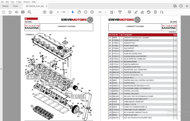 Steyr SE156E26 Marine Engines Parts Manual_682320001 – PDF DOWNLOAD