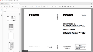 KCM 62Z7/67Z7/67TM7 Wheel Loader (Operation &amp; Maintenance Manual)ISUZU 4HK1 Engine Parts Manual  PDF