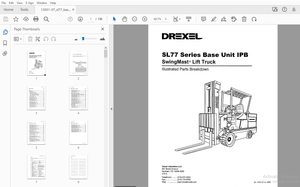 Drexel SL77 Series Base Unit IPB SwingMast Lift Truck Parts Manual 13001-07 - PDF DOWNLOAD