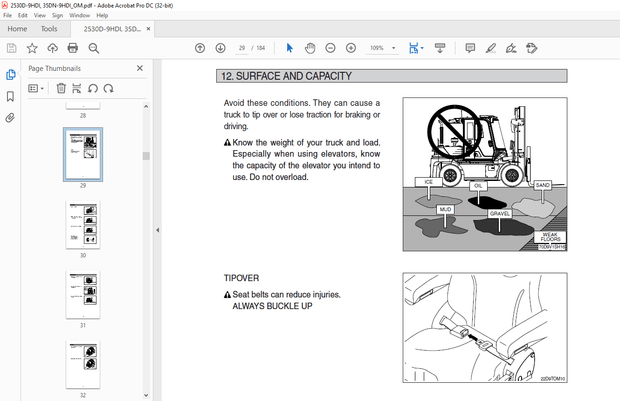Hyundai Forklift 25 30D-9V, 35DN-9V (TIER 4-F) Operator&#x27;s Manual 2023 - PDF DOWNLOAD