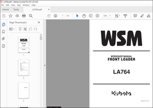 Kubota Front Loader LA764 Workshop Manual – PDF DOWNLOAD