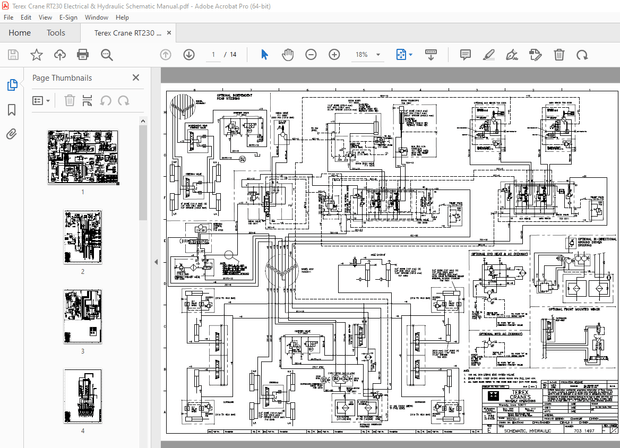 Terex Crane RT230 Electrical &amp; Hydraulic Schematic Manual – PDF DOWNLOAD