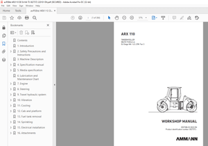 Ammann ARX 110 Tandem Roller Workshop Manual 3027372 - PDF
