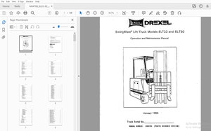 DREXEL SwingMast Lift Truck SLT22 &amp; SLT30 Operation &amp; Maintenance Manual 1404708 - PDF DOWNLOAD