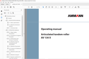Ammann AV 130 X Tandem Roller Operating Manual 4022001 PDF
