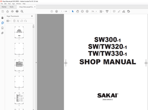 Sakai Vibrating Roller SW300-1 / SWTW320-1 / TWTW330-1 Shop Manual (3498-64454-0) – PDF DOWNLOAD
