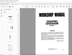 Daihatsu Charade Chassis CB Engine Workshop Manual - PDF DOWNLOAD