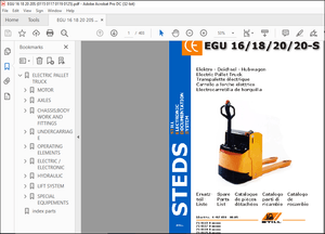 Still Electric pallet trucks EGU 16 18 20 20-S Spare Parts List Manual – PDF DOWNLOAD