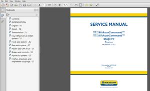 New Holland T7.290 T7.315 AutoCommand Stage IV Tractor Service Repair Manual (48193165) – NF T7.290 