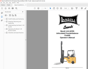 Bendi Landoll B3-30AC/DS Articulated Counterbalance Forklift Parts Manual – PDF DOWNLOAD