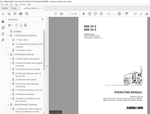 Ammann ARX 23-2 ARX 26-2 Tandem Roller Operating Manual - PDF