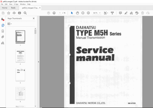Daihatsu M5H Series Manual Transmission Service Manual - PDF DOWNLOAD