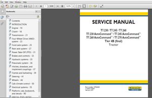 New Holland T7.230, T7.245, T7.260, T7.270 Tier 4 Service Manual
