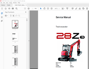 Wacker Neuson 28Z3 Track Excavator Service Repair Workshop Manual 1000178347 - PDF DOWNLOAD 